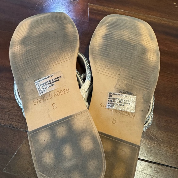 Steve Madden Glittering Silver Strappy Sandals - Picture 2 of 2
